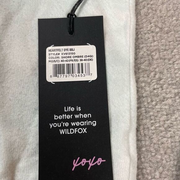 Brand New Wildfox Women’s Medium Tie Dye ombré Heart Felt Crewneck Sweater - Picture 4 of 5